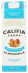 CALIFA UNSWEETENED VANILLA ALMOND MILK 32OZ