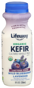 LIFEWAY ORGANIC WHOLE MILK KEFIR WILD BLUEBERRY LAVENDER 8OZ