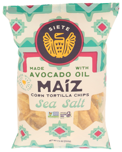 SIETE WHITE YELLOW SEA SALT CORN TORTILLA CHIPS 7.5OZ