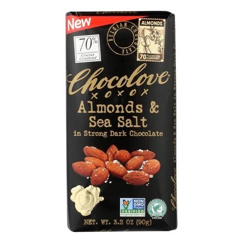 CHOCOLOVE ALMONDS & SEA SALT DARK CHOCOLATE 3.2 OZ