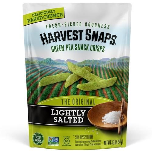 HARVEST SNAPS LIGHTLY SALTED SNAPEA CRISPS 3.3OZ