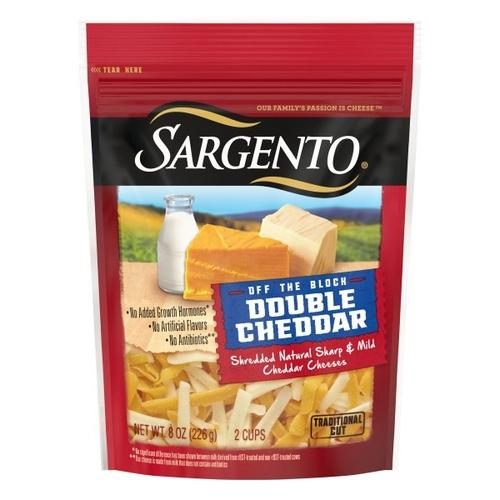 SARGENTO DOUBLE CHEDDAR SHREDDED 8OZ
