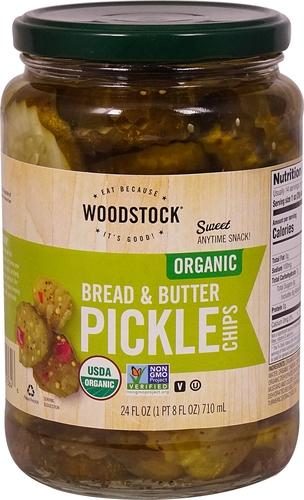 WOODSTOCK BREAD & BUTTER SWT PICKLES 24 OZ