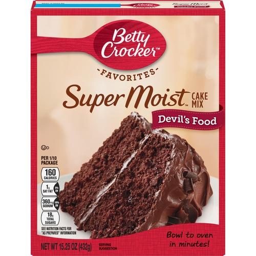 BETTY CROCKER DEVILS FOOD CHOC CAKE MIX 15.25 OZ.
