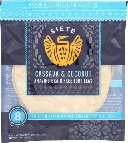 SIETE CASSAVA & COCONUT 8CT TORTILLA 7 OZ