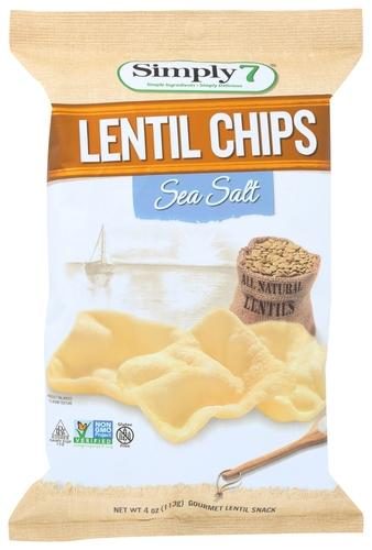 SIMPLY 7 LENTIL SEA SALT CHIPS 4OZ