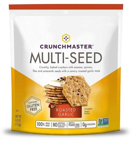 CRUNCHMASTER ROASTED GARLIC MULTISEED CRACKERS 4OZ
