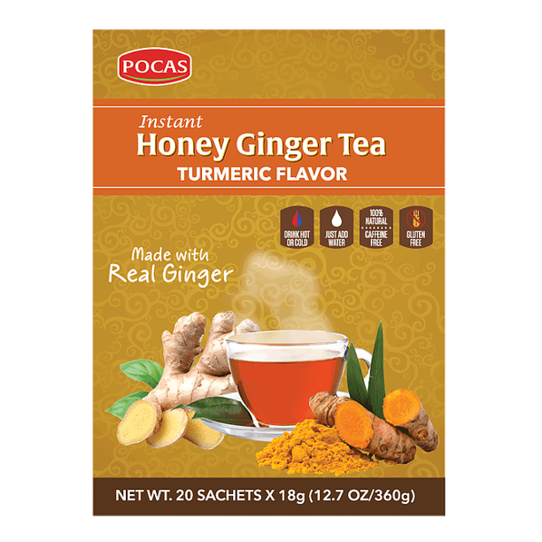 POCG HONEY GINGER TURMERIC TEA 20CT