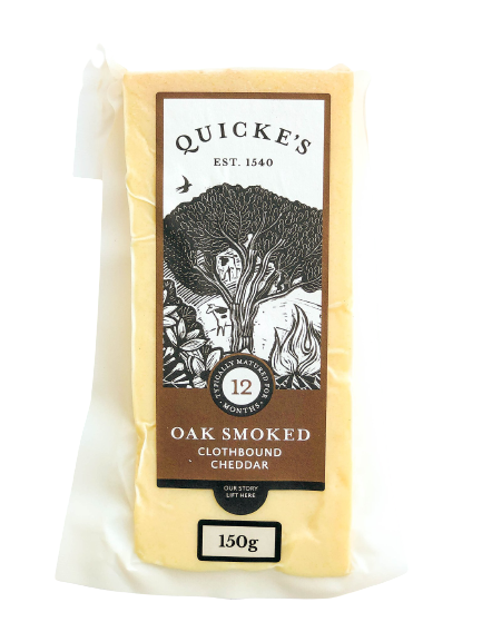 QUICKES OAK SMOKED CLOTHBOUND CHEDDAR 150G
