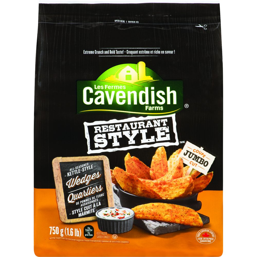 CAVENDISH SEASONED WEDGES 750G
