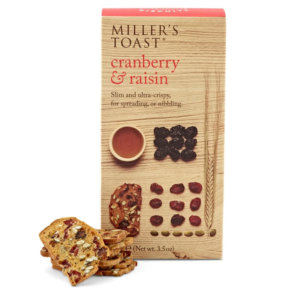 MILLERS TOAST CRANBERRY & RAISIN 100G