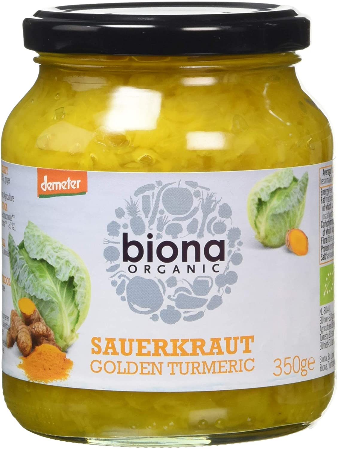 BIONA ORGANIC SAUERKRAUT GOLDEN TURMERIC 350G
