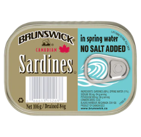 BRUNSWICK SARDINE FILLETS SPRING WATER 106G