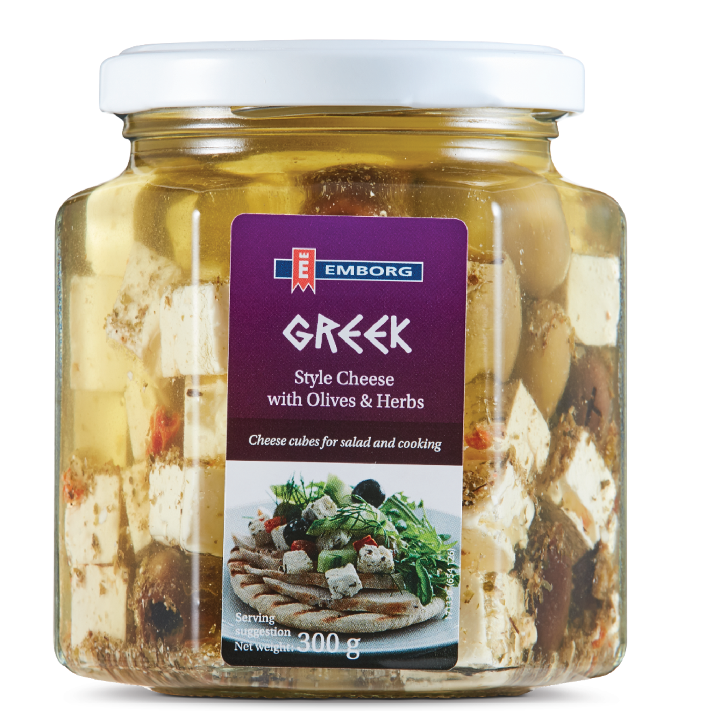 EMBORG GREEK CHEESE OLIVES & HERB 300G