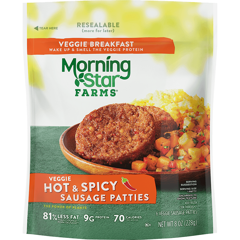 MORNING STAR FARMS HOT & SPICY SAUSAGE PATTIE