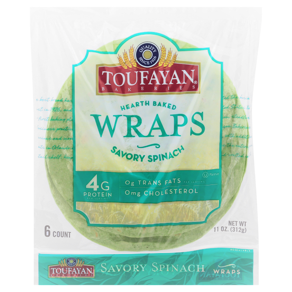 TOUFAYAN SPINACH WRAPS 11OZ