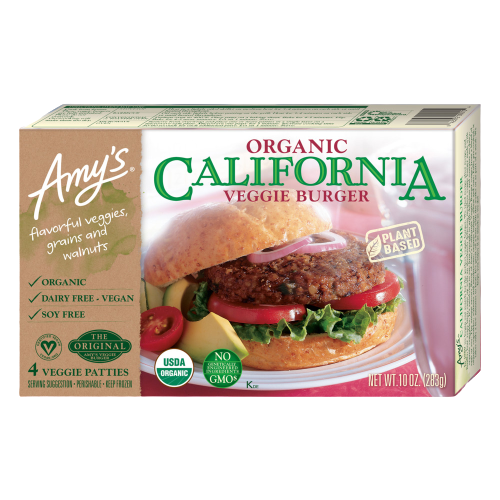 AMYS CALIFORNIA VEGGIE BURGERS 10 OZ.
