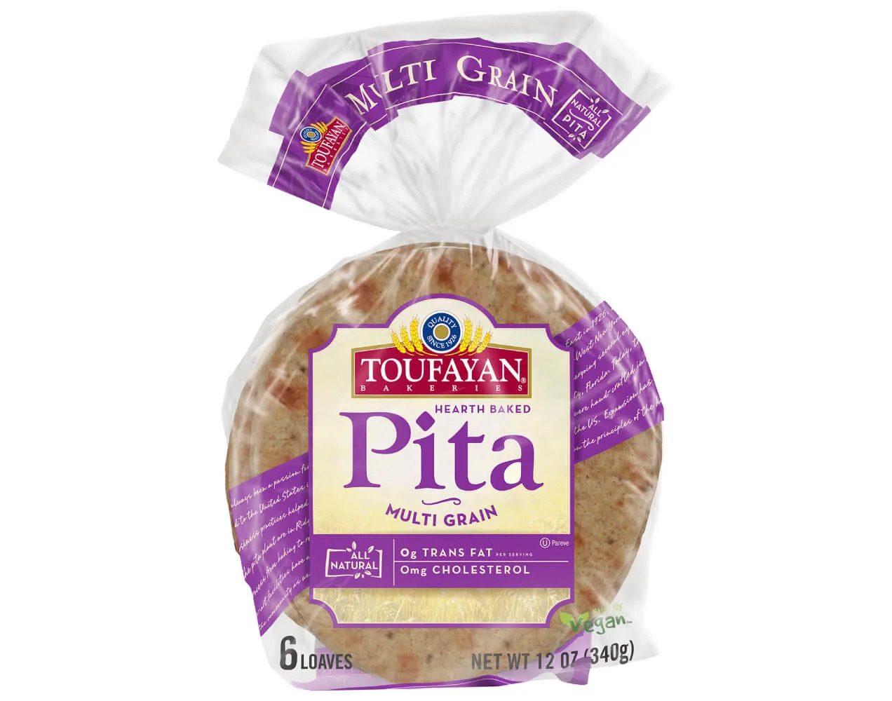TOUFAYAN PITA MULTIGRAIN 12 OZ