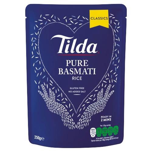 TILDA STEAMED PLAIN BASMATI RICE 250G