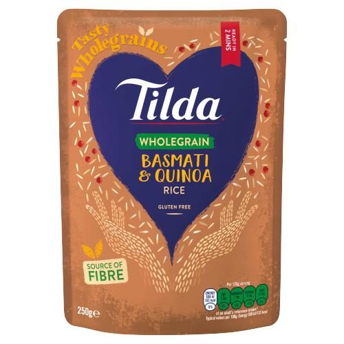 TILDA WHOLEGRAIN BASMATI QUINOA RICE 250G