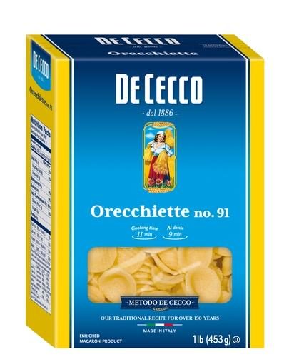 DE CECCO ORECCHIETTE NO. 91 PASTA 16 OZ