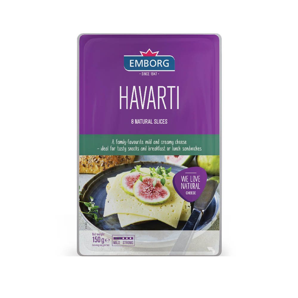 EMBORG HAVARTI SLICED CHEESE 150G