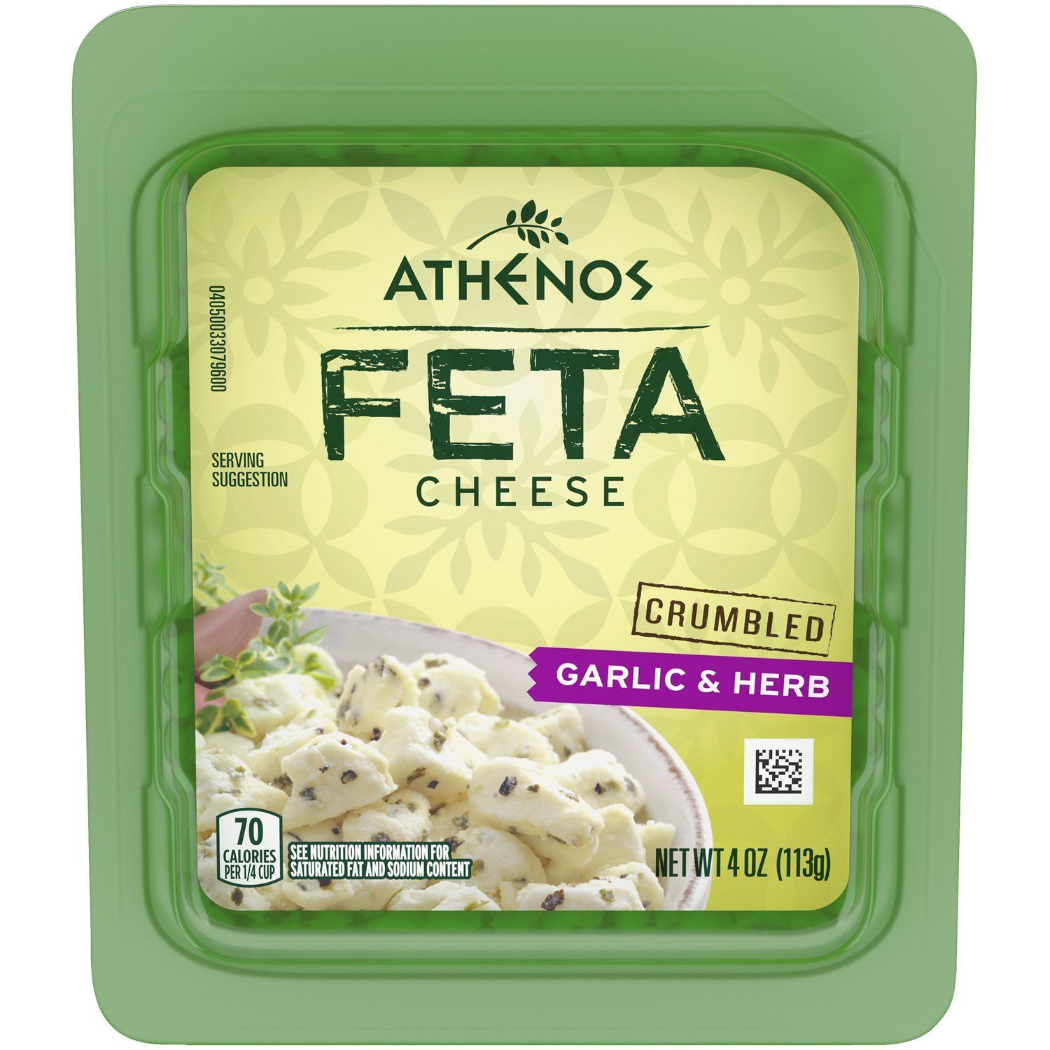 ATHENOS CRUMBLED GARLIC HERB FETA 4OZ