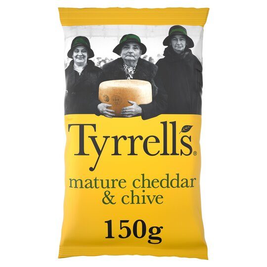 TYRRELLS MATURE CHEDDAR & CHIVE CHIPS 40G