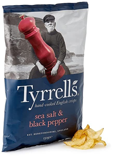TYRRELLS SEA SALT & BLACK PEPPER CHIPS 40G