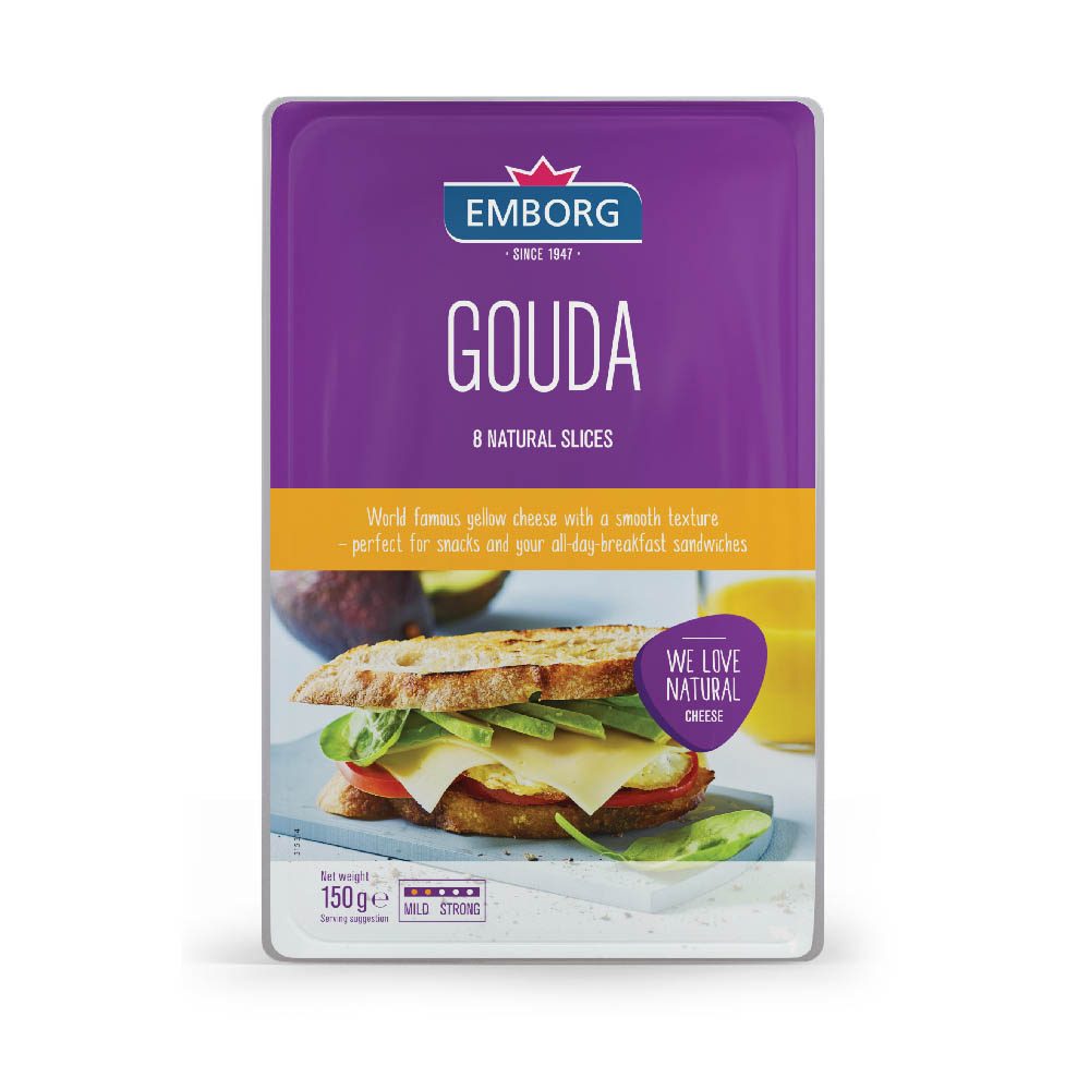 EMBORG GOUDA CHEESE SLICES 150G
