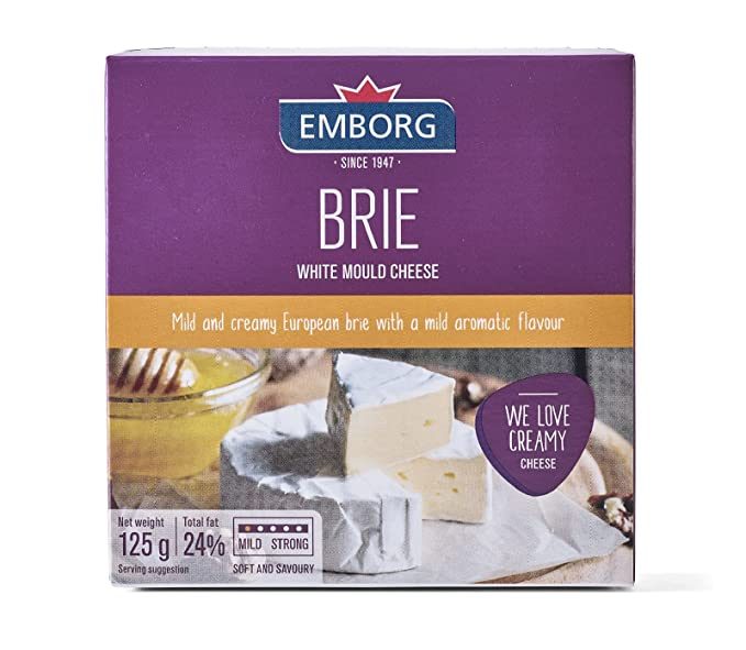 EMBORG BRIE WHITE MOULD CHEESE 125G