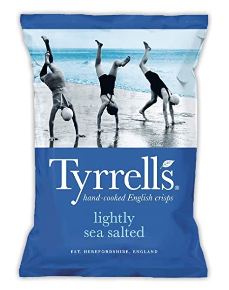 TYRRELLS LIGHTLY SEA SALTED CRISPS 40G