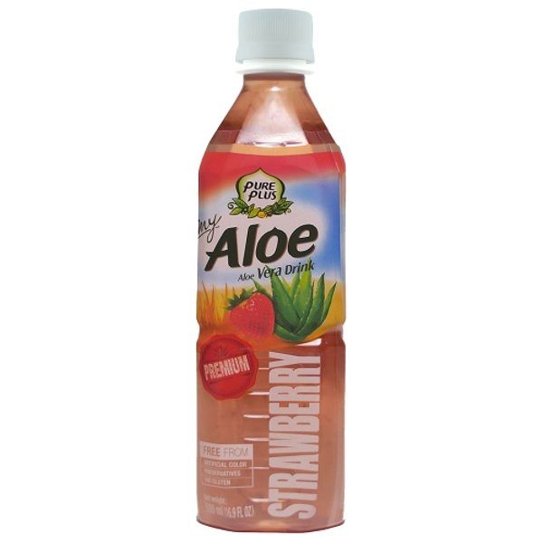 PURE PLUS STRAWBERRY ALOE VERA DRINK  500ML