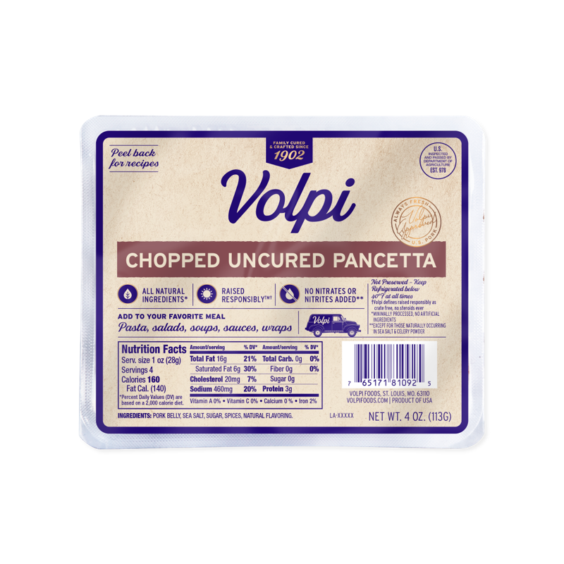 VOLPI UNCURED PANCETTA 4OZ